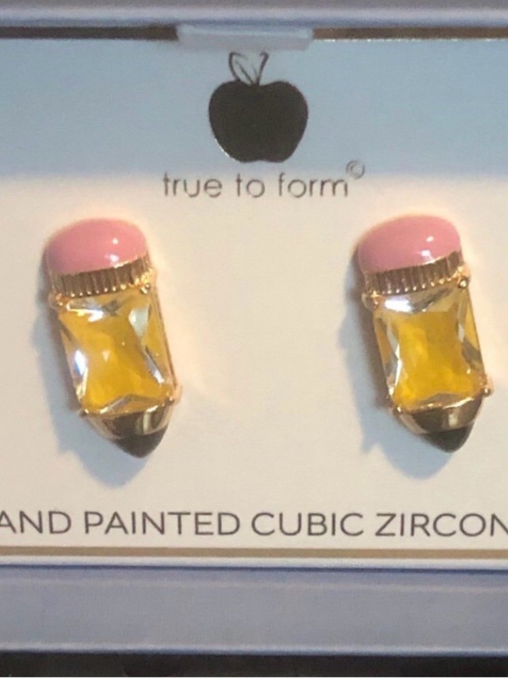 True to Form Pink & Yellow Pencil Stud Earrings